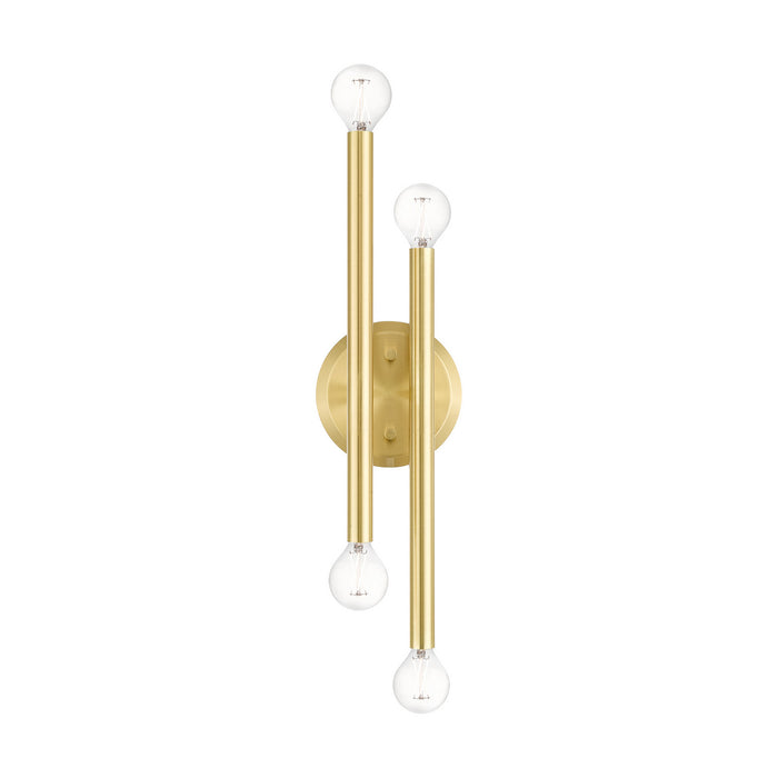 Four Light Wall Sconce from the Soho collection in Satin Brass finish