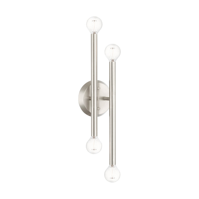 Four Light Wall Sconce from the Soho collection in Brushed Nickel finish