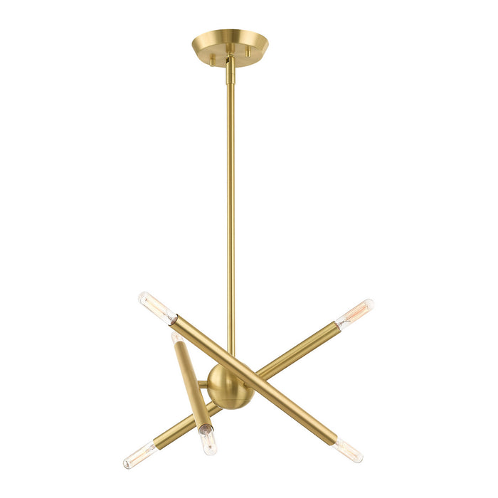 Six Light Chandelier from the Soho collection in Satin Brass finish