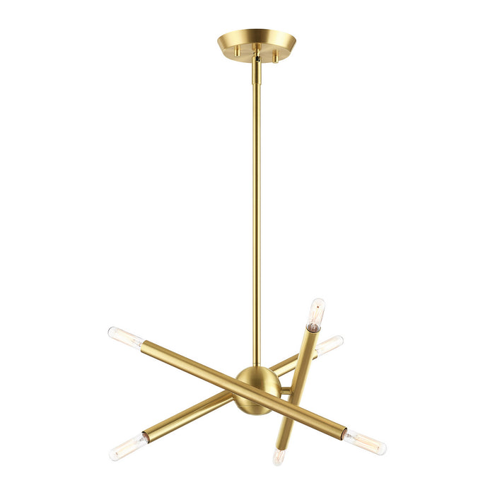 Six Light Chandelier from the Soho collection in Satin Brass finish