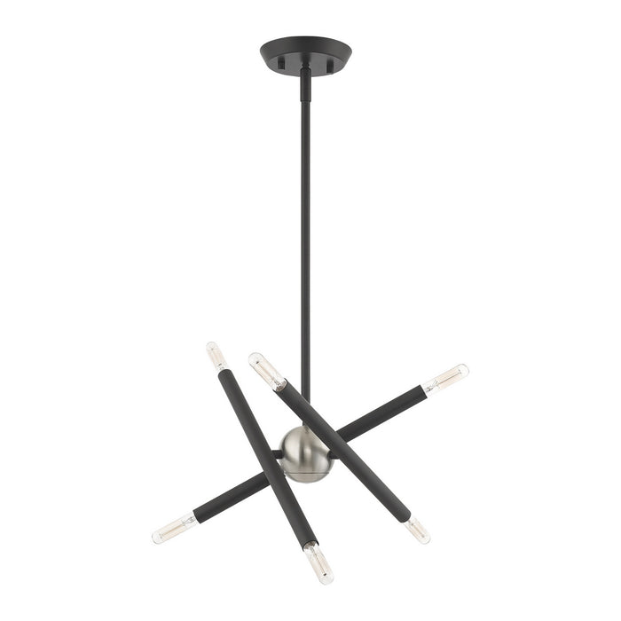 Six Light Chandelier from the Soho collection in Scandinavian Gray finish