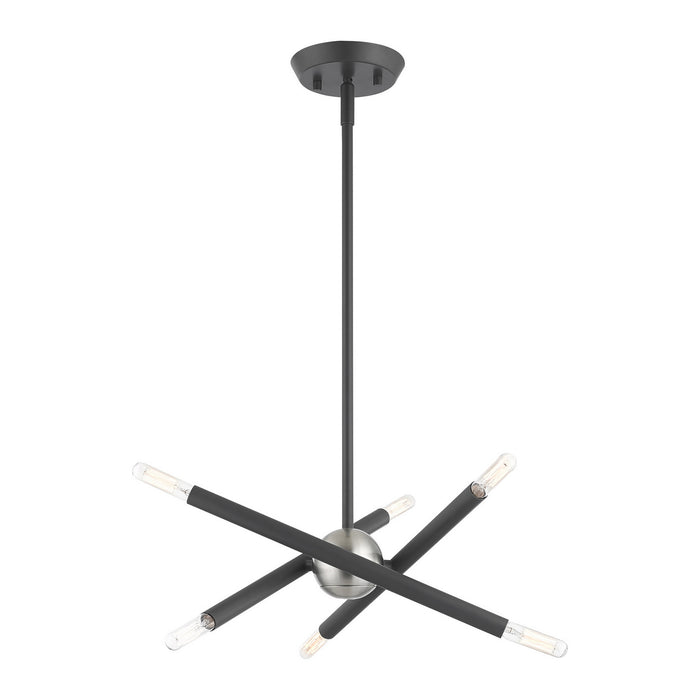 Six Light Chandelier from the Soho collection in Scandinavian Gray finish