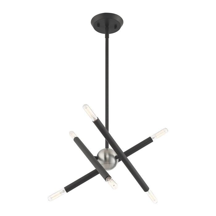 Six Light Chandelier from the Soho collection in Scandinavian Gray finish