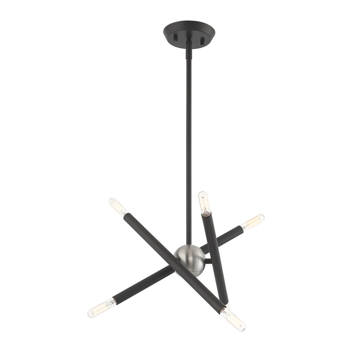 Six Light Chandelier from the Soho collection in Scandinavian Gray finish