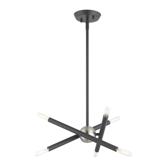 Six Light Chandelier from the Soho collection in Scandinavian Gray finish