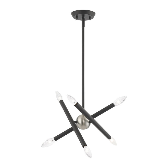 Six Light Chandelier from the Soho collection in Scandinavian Gray finish