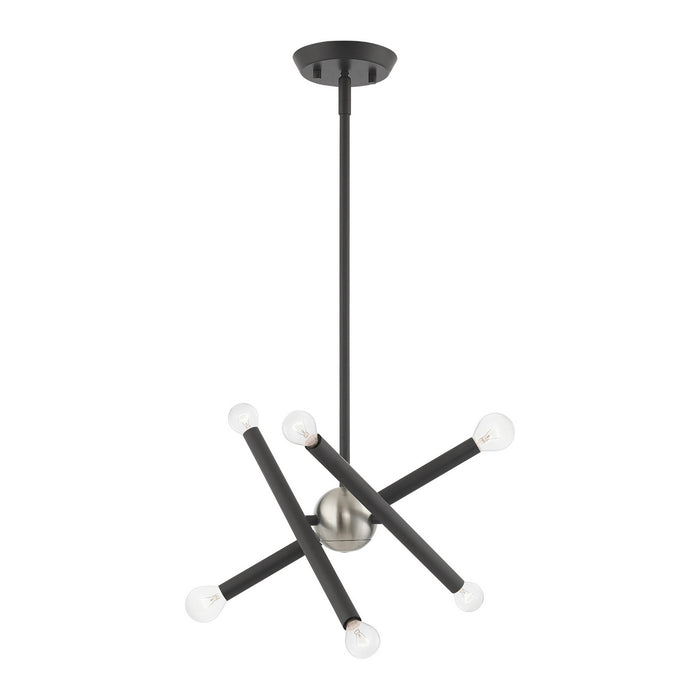Six Light Chandelier from the Soho collection in Scandinavian Gray finish