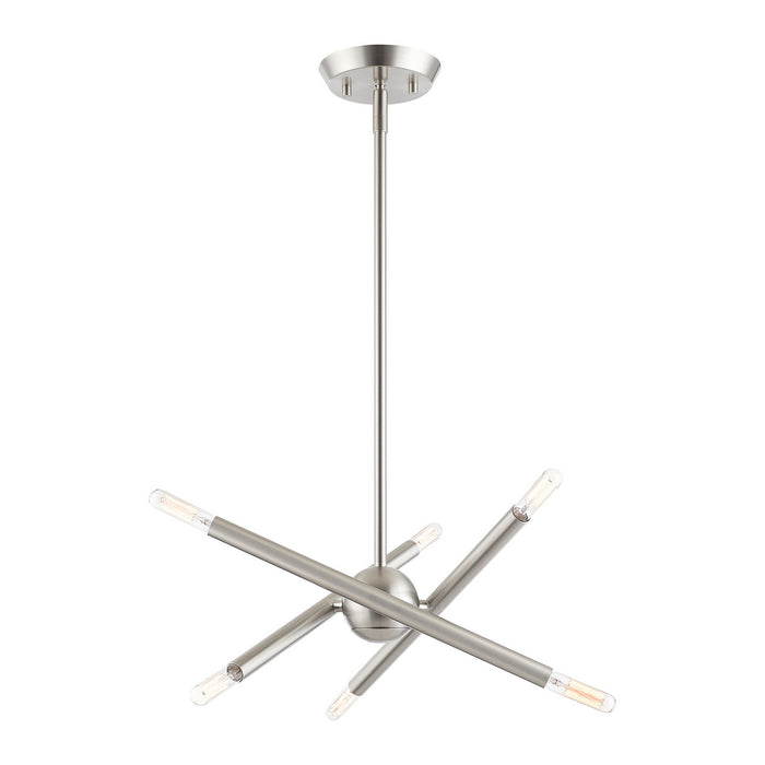 Six Light Chandelier from the Soho collection in Brushed Nickel finish