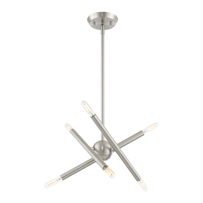 Six Light Chandelier from the Soho collection in Brushed Nickel finish