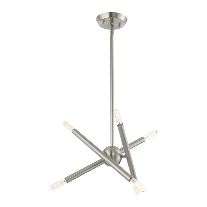 Six Light Chandelier from the Soho collection in Brushed Nickel finish