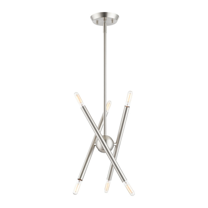 Six Light Chandelier from the Soho collection in Brushed Nickel finish