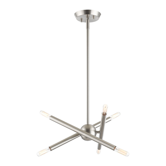 Six Light Chandelier from the Soho collection in Brushed Nickel finish