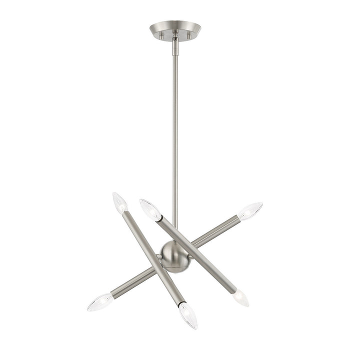 Six Light Chandelier from the Soho collection in Brushed Nickel finish