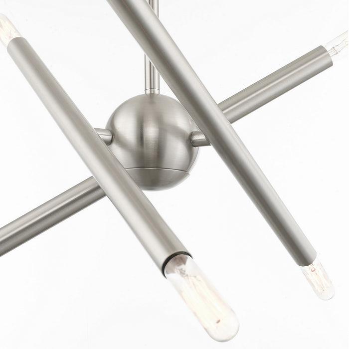 Six Light Chandelier from the Soho collection in Brushed Nickel finish