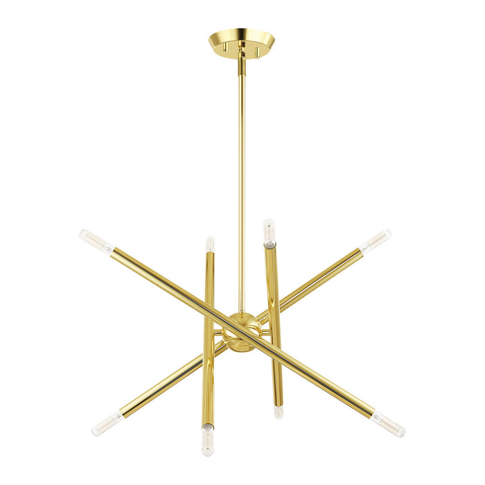 Eight Light Chandelier from the Soho collection in Polished Brass finish