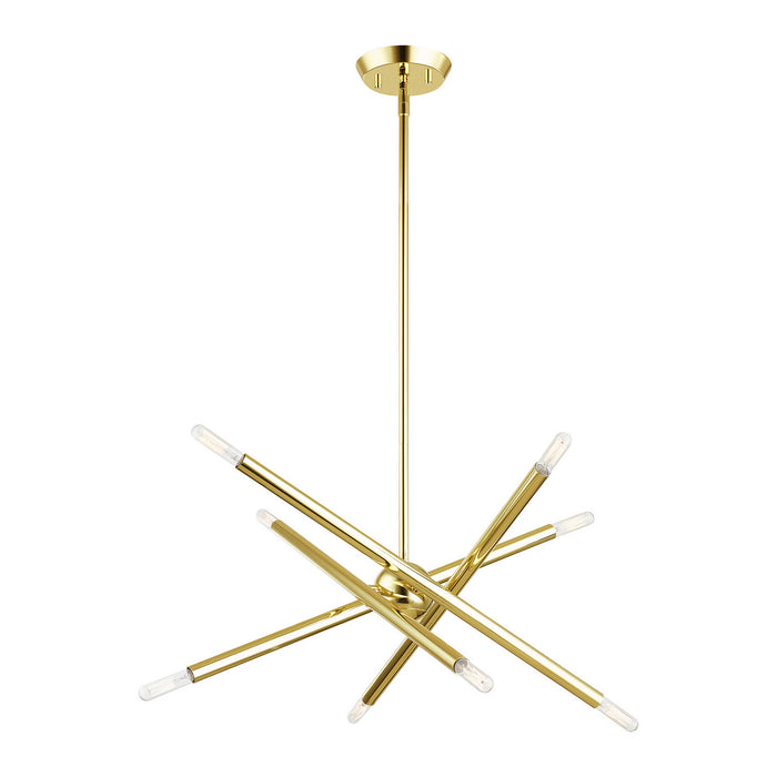 Eight Light Chandelier from the Soho collection in Polished Brass finish