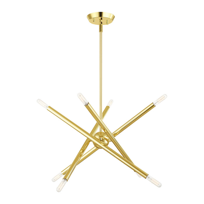 Eight Light Chandelier from the Soho collection in Polished Brass finish