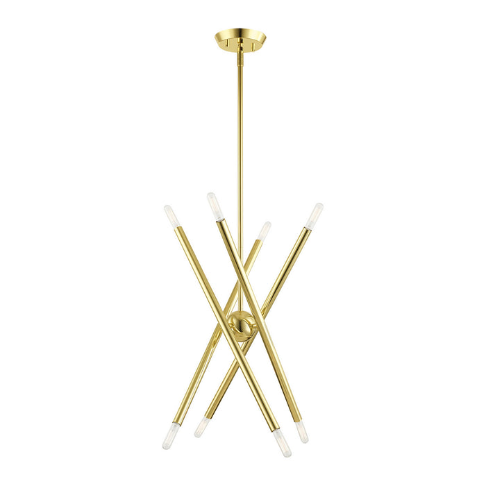 Eight Light Chandelier from the Soho collection in Polished Brass finish