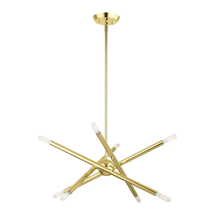 Eight Light Chandelier from the Soho collection in Polished Brass finish