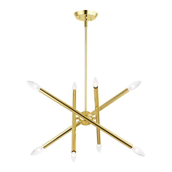 Eight Light Chandelier from the Soho collection in Polished Brass finish
