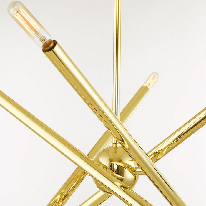 Eight Light Chandelier from the Soho collection in Polished Brass finish