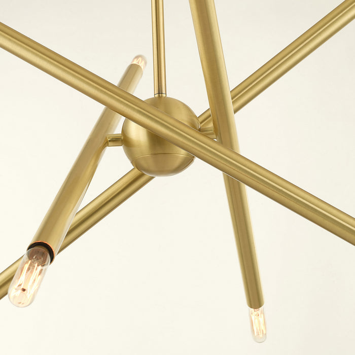 Eight Light Chandelier from the Soho collection in Satin Brass finish