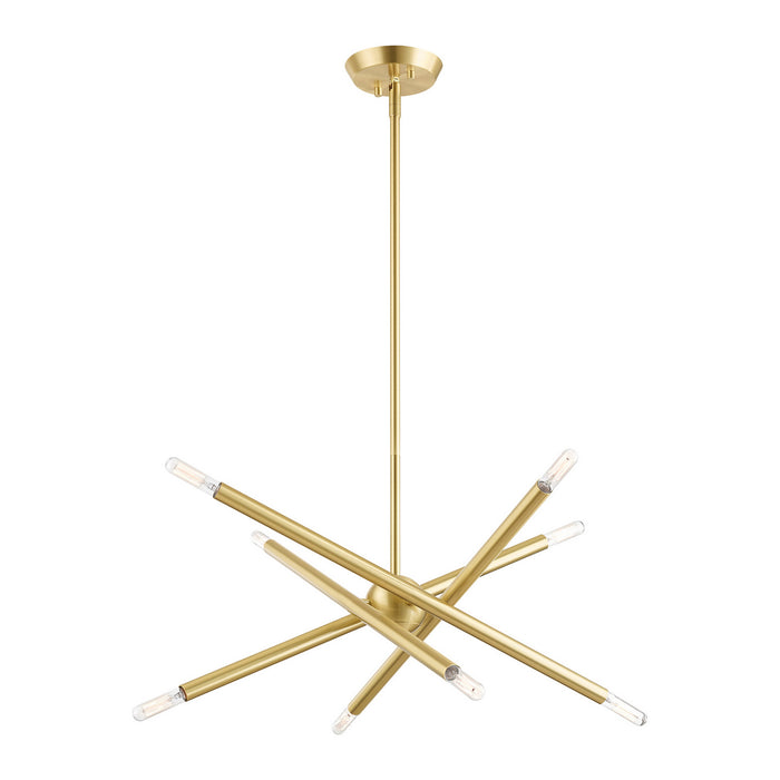 Eight Light Chandelier from the Soho collection in Satin Brass finish
