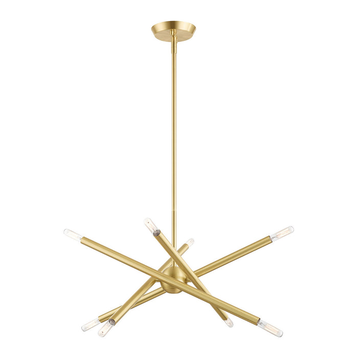 Eight Light Chandelier from the Soho collection in Satin Brass finish