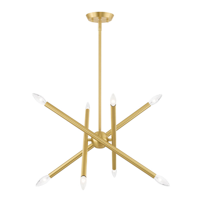 Eight Light Chandelier from the Soho collection in Satin Brass finish