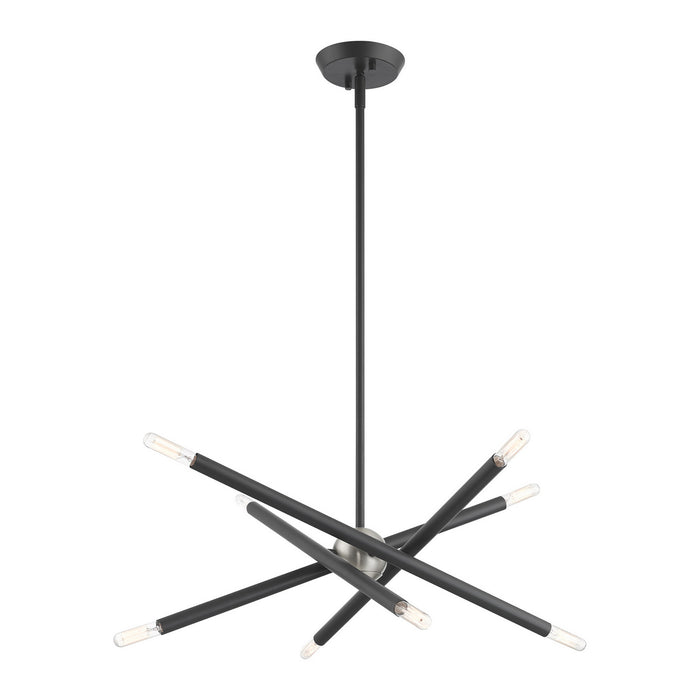 Eight Light Chandelier from the Soho collection in Scandinavian Gray finish