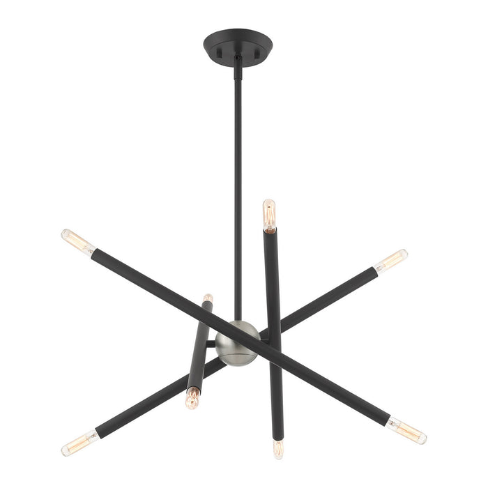 Eight Light Chandelier from the Soho collection in Scandinavian Gray finish