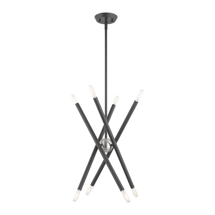 Eight Light Chandelier from the Soho collection in Scandinavian Gray finish
