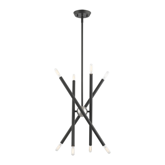 Eight Light Chandelier from the Soho collection in Scandinavian Gray finish