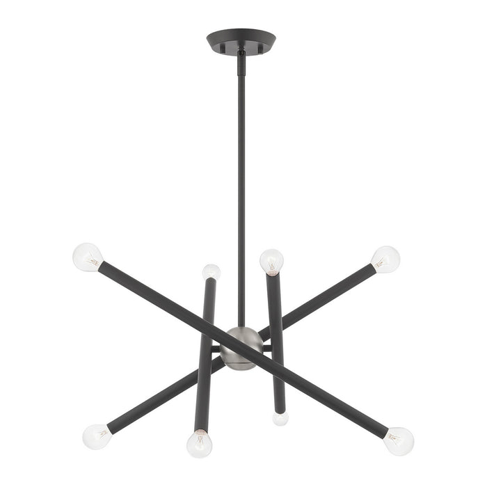 Eight Light Chandelier from the Soho collection in Scandinavian Gray finish