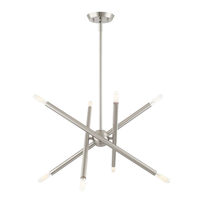 Eight Light Chandelier from the Soho collection in Brushed Nickel finish