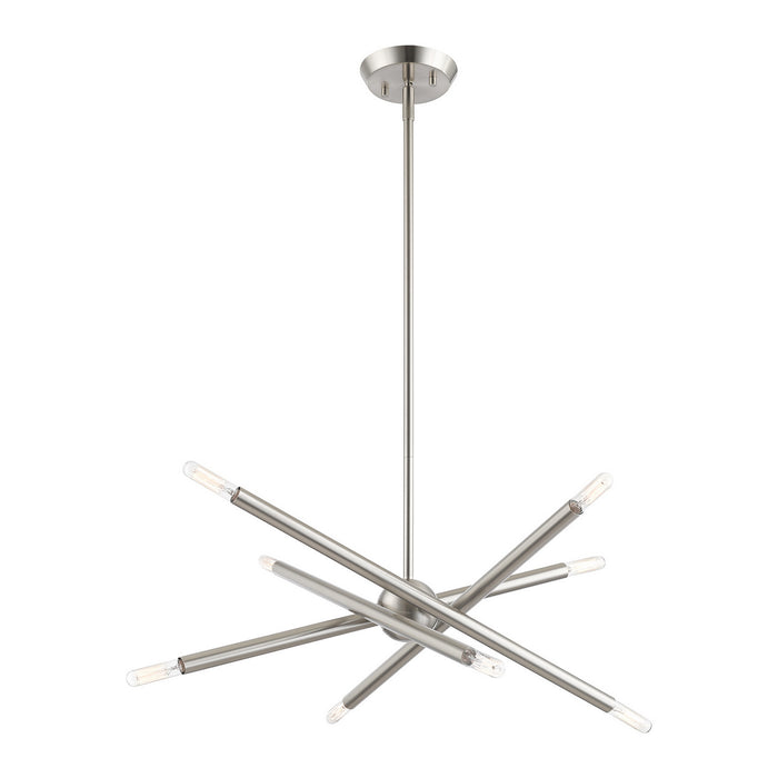 Eight Light Chandelier from the Soho collection in Brushed Nickel finish