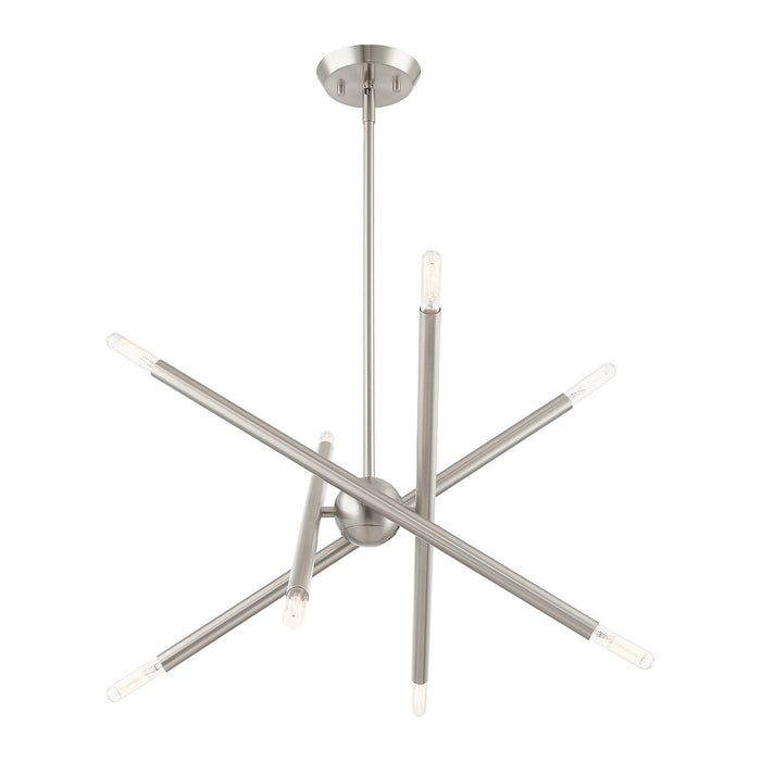 Eight Light Chandelier from the Soho collection in Brushed Nickel finish