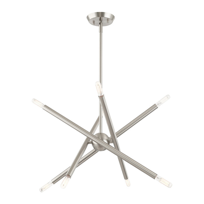 Eight Light Chandelier from the Soho collection in Brushed Nickel finish