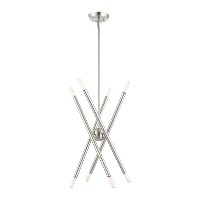 Eight Light Chandelier from the Soho collection in Brushed Nickel finish