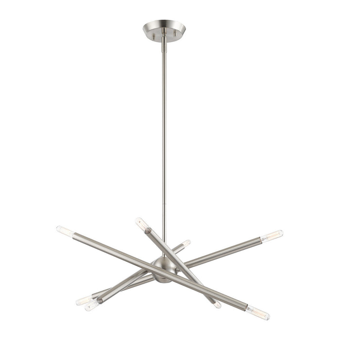 Eight Light Chandelier from the Soho collection in Brushed Nickel finish