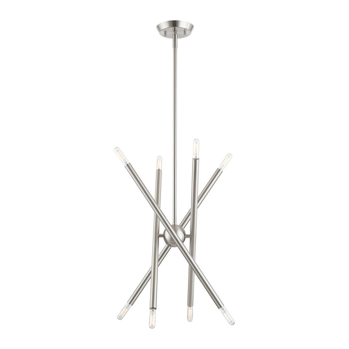 Eight Light Chandelier from the Soho collection in Brushed Nickel finish