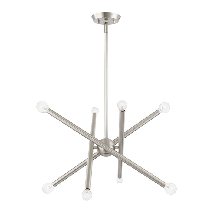 Eight Light Chandelier from the Soho collection in Brushed Nickel finish
