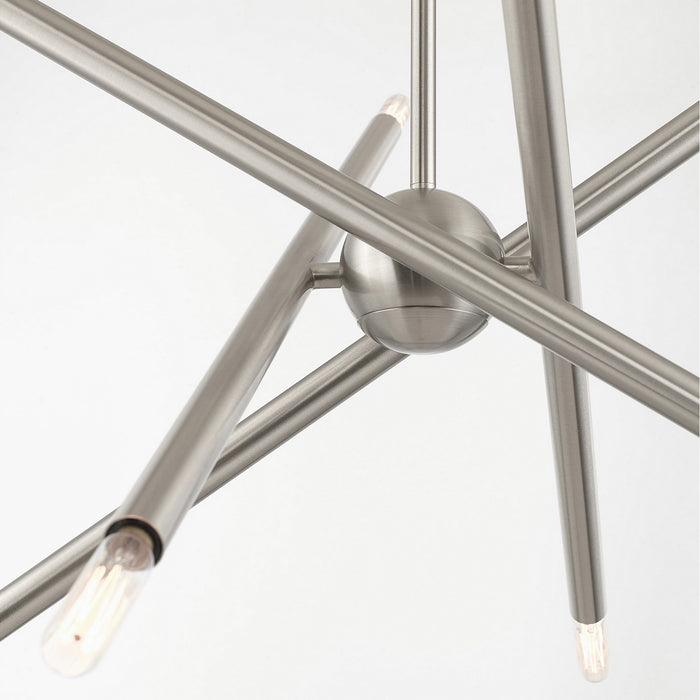 Eight Light Chandelier from the Soho collection in Brushed Nickel finish