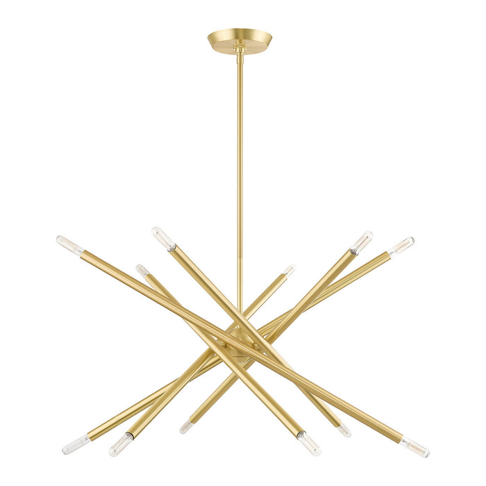 12 Light Chandelier from the Soho collection in Satin Brass finish