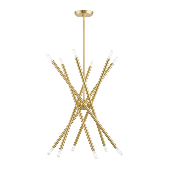 12 Light Chandelier from the Soho collection in Satin Brass finish