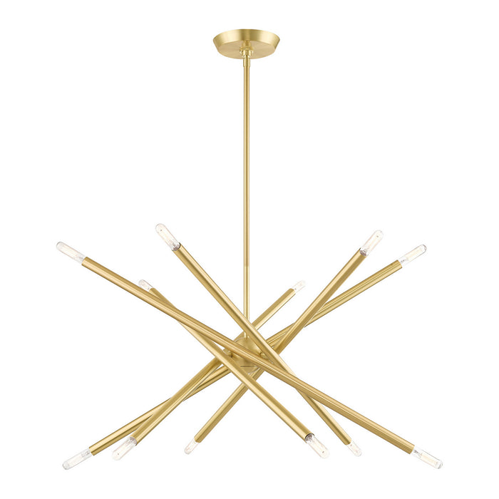 12 Light Chandelier from the Soho collection in Satin Brass finish