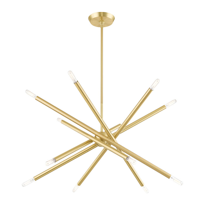 12 Light Chandelier from the Soho collection in Satin Brass finish