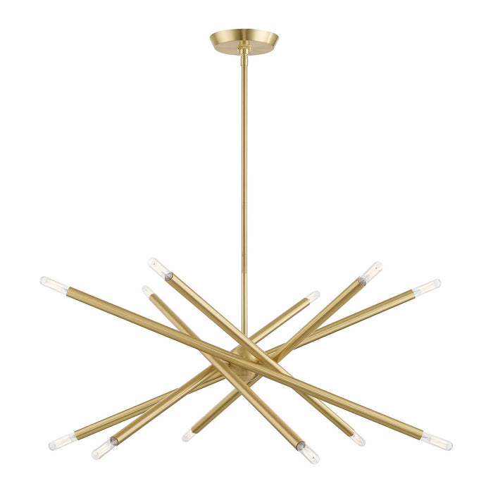 12 Light Chandelier from the Soho collection in Satin Brass finish