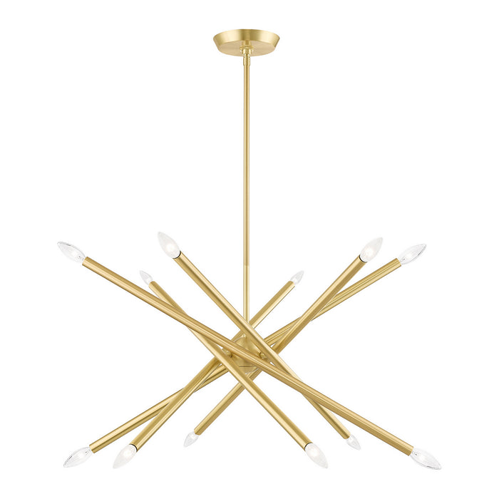 12 Light Chandelier from the Soho collection in Satin Brass finish