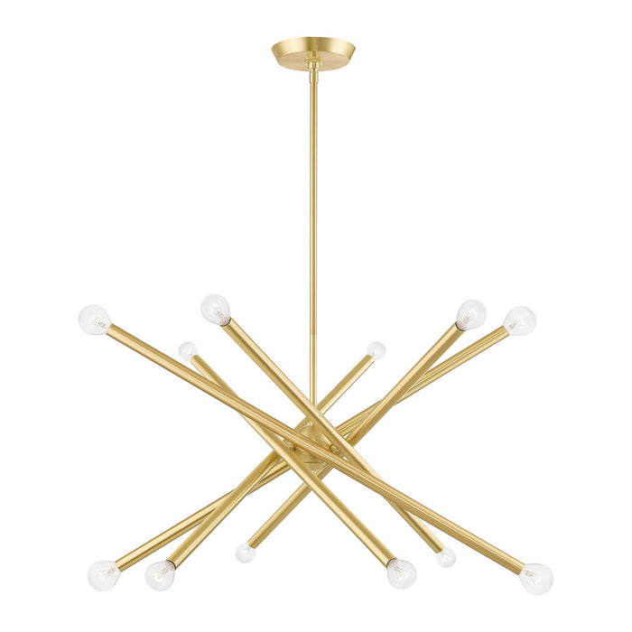 12 Light Chandelier from the Soho collection in Satin Brass finish
